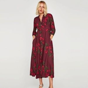 Zara red maxi dress